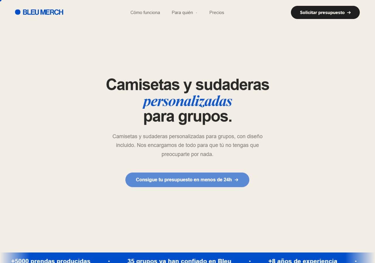 Bleu Merch website